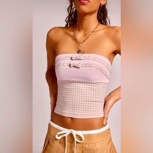 NWOT URBAN OUTFITTERS KIMCHI BLUE ALICIA BOW DETAIL TUBE TOP LARGE